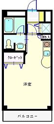 カルミア淵野辺 ワンルームの間取図画像