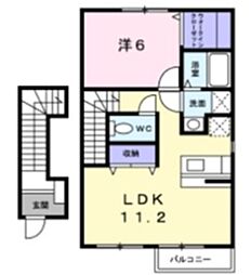 パインファーストA 1LDKの間取図画像