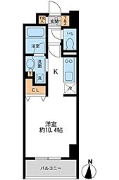 都営大江戸線 両国駅 徒歩3分の賃貸マンション 5階ワンルームの間取り
