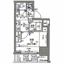 シンシア蒲田ステーションプラザ 10階1Kの間取り