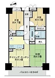 ライオンズプラザ松戸中央公園 11階3DKの間取り