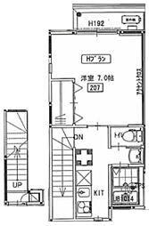 下北沢パークサイドヒルズ 1Kの間取図画像