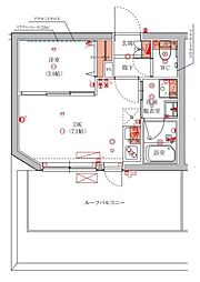 ハーモニーレジデンス池袋ウエスト 5階1DKの間取り