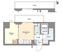 墨田区八広1丁目マンション 1DKの間取図画像