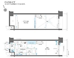 ZOOM芝浦 1Kの間取図画像