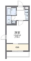 レオパレス柿の木 1Kの間取図画像