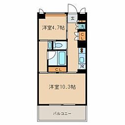 Kエリタージュ 3階1SKの間取り