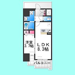 S-RESIDENCE堺blaze 14階1LDKの間取り