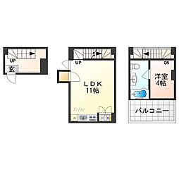 是空ＨＯＲＩＫＡＷＡ 1階1LDKの間取り