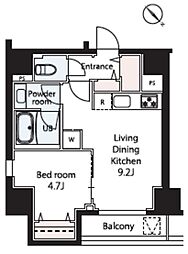 ディアワンコート王子飛鳥山 5階1LDKの間取り