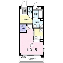 アドニスコートpart3 ワンルームの間取図画像
