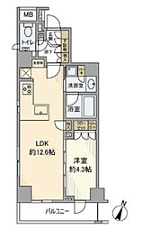 オープンレジデンシア日本橋三越前 1LDKの間取図画像