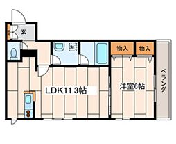 ミラベル諏訪 1LDKの間取図画像