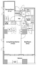 コンフォリア東池袋ウエスト 11階1SLDKの間取り