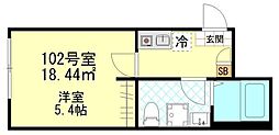 エアフォルク新小岩 1Kの間取図画像
