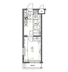ウィリアグロース高島平 5階1Kの間取り