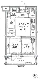 アイルグランデ向島 2DKの間取図画像