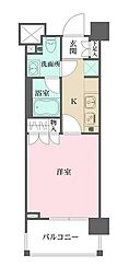 プリムヴェーレ 4階1Kの間取り