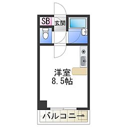 シャトレーヌ北島 ワンルームの間取図画像