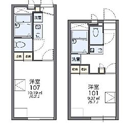 レオパレス富士見 1Kの間取図画像