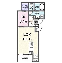 ヒカルサ志木 1LDKの間取図画像