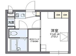 レオパレスＥＸＣＥＥＤ 2階1Kの間取り