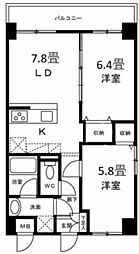 パルテンザ 2LDKの間取図画像