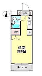 サニーハイツ 1階ワンルームの間取り