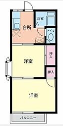 ファミーユ本厚木 2Kの間取図画像