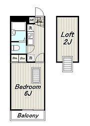 レオパレス花　(27451) 1階1Kの間取り