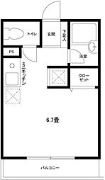 メゾンアイズ 2階ワンルームの間取り