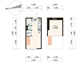 東武東上線 ときわ台駅 徒歩9分の賃貸アパート 2階ワンルームの間取り
