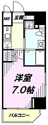レジディア国立 1Kの間取図画像