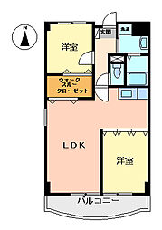 パークサイド蔵前 2LDKの間取図画像