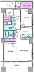 レジディア日本橋馬喰町 1SLDKの間取図画像