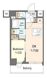 SHOKEN Residence 西馬込 2階1DKの間取り