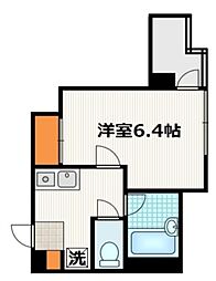 サンゼル田柄2 2階1Kの間取り