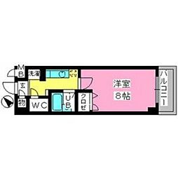 コスモコート 1Kの間取図画像