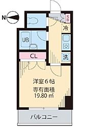 ベイステート安間 1Kの間取図画像