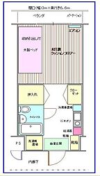 ウインドベル学生マンション1 1階1Kの間取り