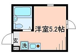 イル豊島園駅前 1階ワンルームの間取り