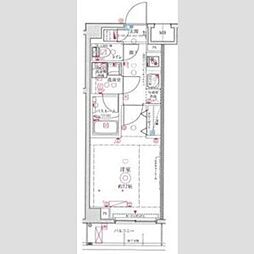 CREVISTA武蔵中原2 1Kの間取図画像