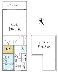 アーデル飛田給 1Kの間取図画像