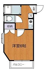 グリーンプラザ 1階1Kの間取り