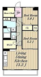 ミライエ原宿南 1階2LDKの間取り
