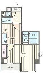 東京メトロ東西線 東陽町駅 徒歩7分の賃貸マンション 6階1DKの間取り