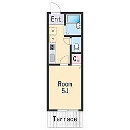 南海加太線 磯ノ浦駅 徒歩15分の賃貸アパート 1階1Kの間取り