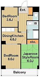 ロイヤルタウン下九沢 1階3DKの間取り