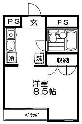 コーポ永川 ワンルームの間取図画像