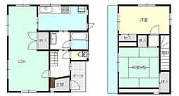 富岡3丁目貸家 2LDKの間取り